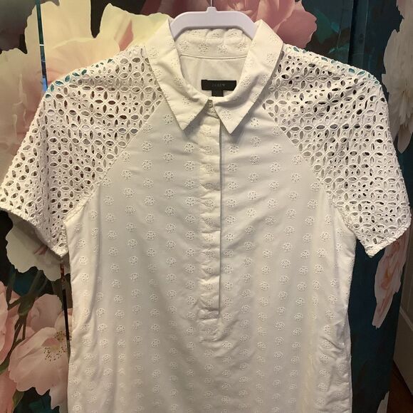 J. Crew White Eyelet Dress 👗🤩🌸❤️ - Picture 2 of 7